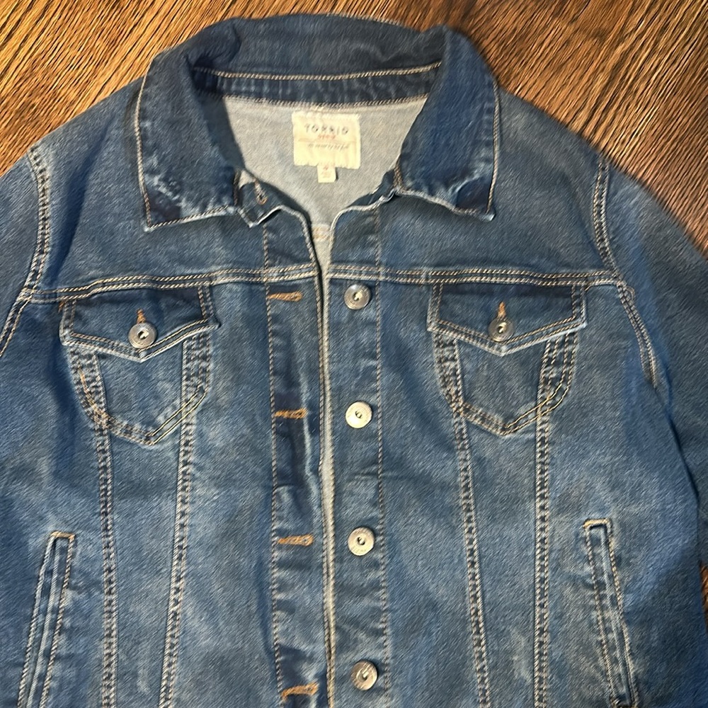 Torrid women’s Jean denim blue stretch Y2K jacket size 14/16 - Picture 3 of 8